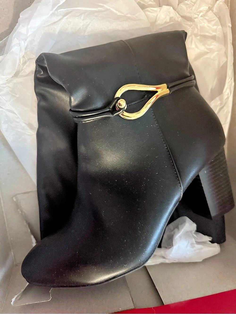 Black Heeled Boots US 8 1/2 W NWT